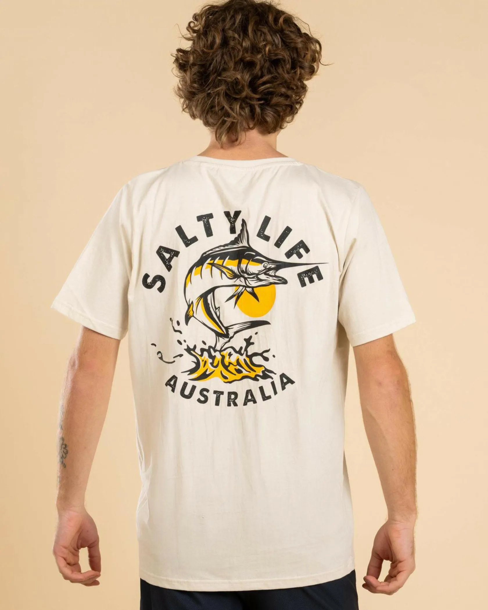 Salty Life Feral Marlin T-Shirt Stone Best