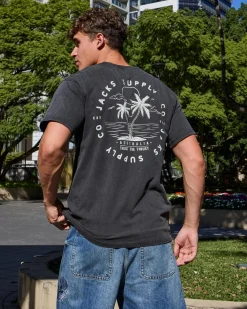 Jacks Find Paradise T-Shirt Black Acid Clearance