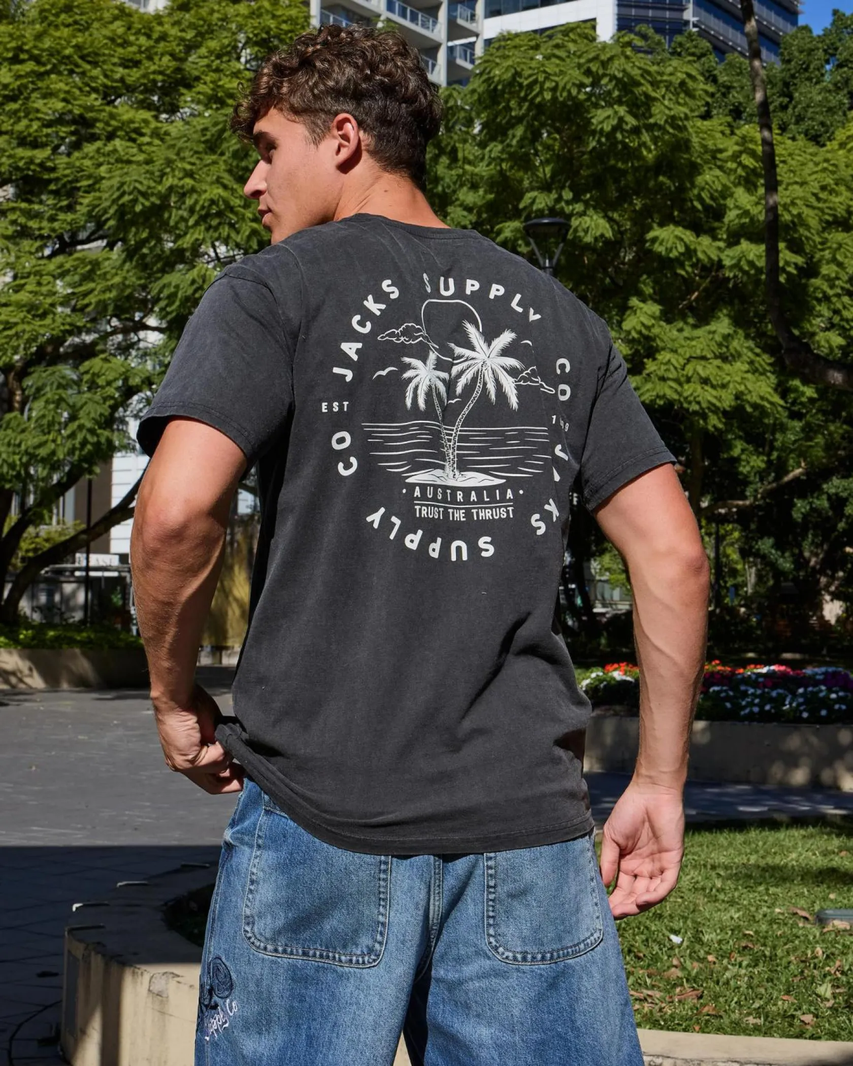 Jacks Find Paradise T-Shirt Black Acid Clearance