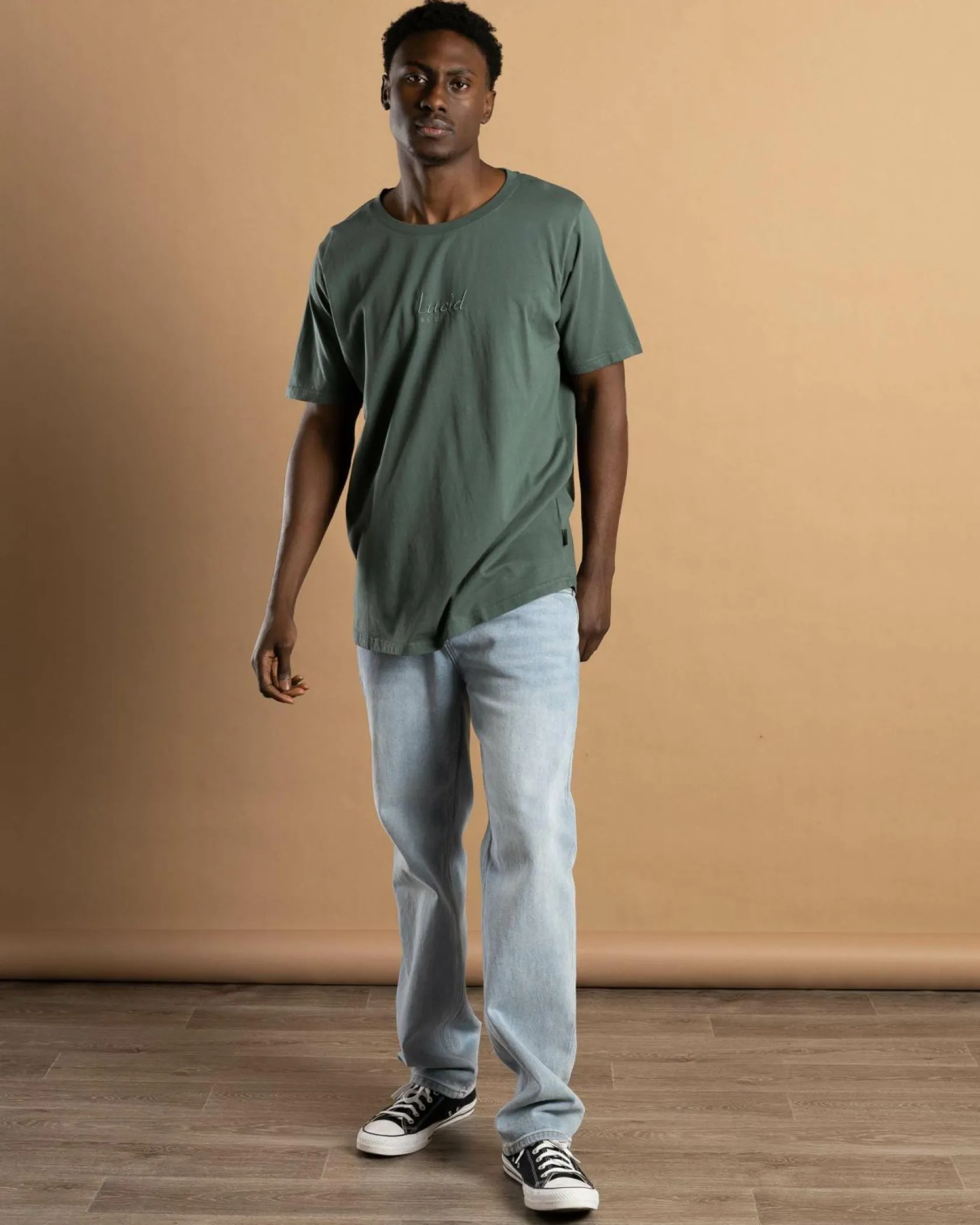 Lucid Finesse T-Shirt Over Dye Green Clearance