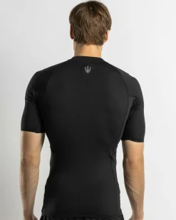 Far King Fitted Short Sleeve Rash Vest Black Clearance
