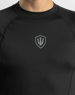 Far King Fitted Short Sleeve Rash Vest Black Clearance