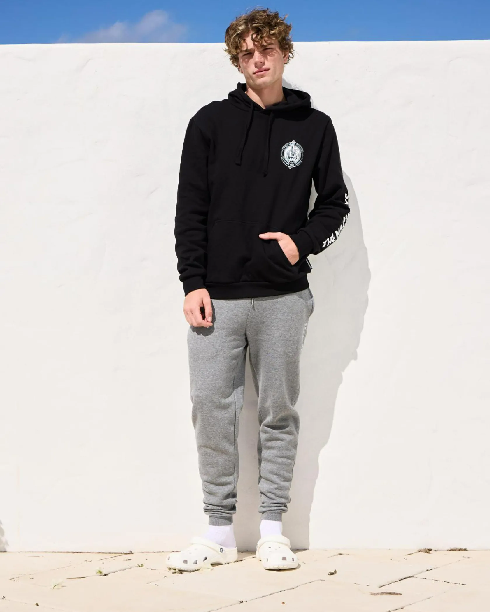 The Mad Hueys FK Off Fish On Hoodie Black/blue Outlet