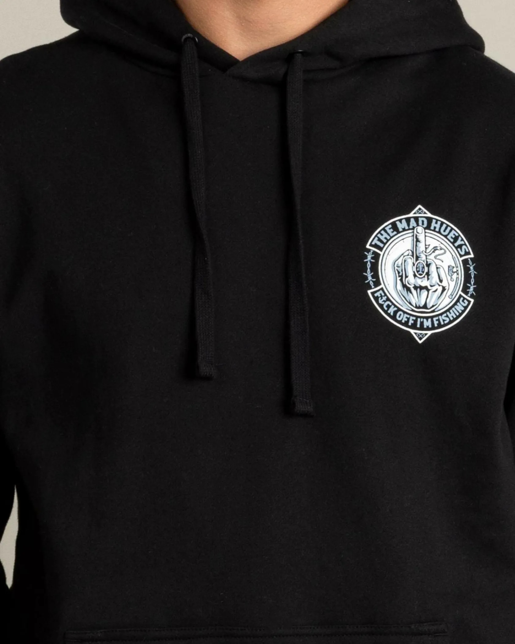 The Mad Hueys FK Off Fish On Hoodie Black/blue Outlet
