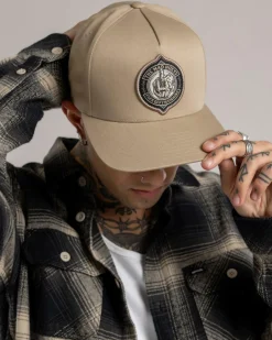 The Mad Hueys Fk Off Fish On Snapback Cap Tan New