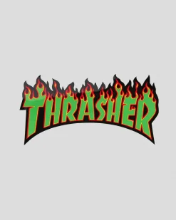 Thrasher Flame Logo Large Sticker Multi Discount