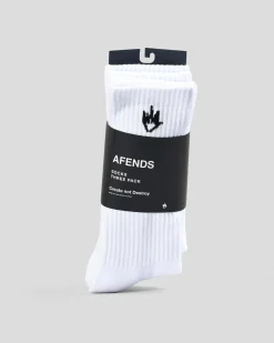 Afends Flame Socks 3 Pack White Best