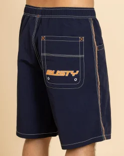 Rusty Flip Daddy Board Shorts Navy Blue 1 Clearance