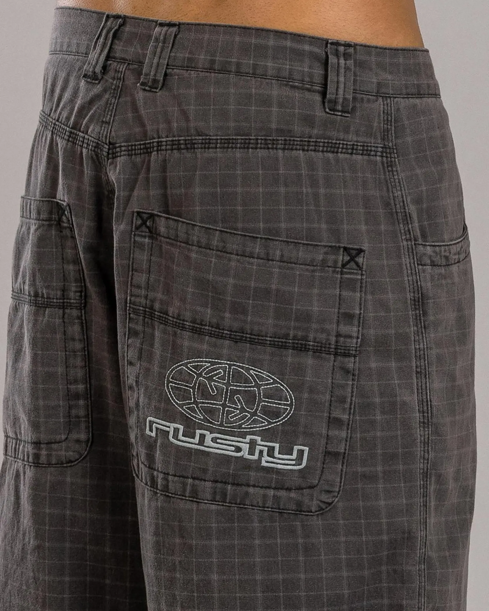 Rusty Flip Rambo Denim Shorts Black