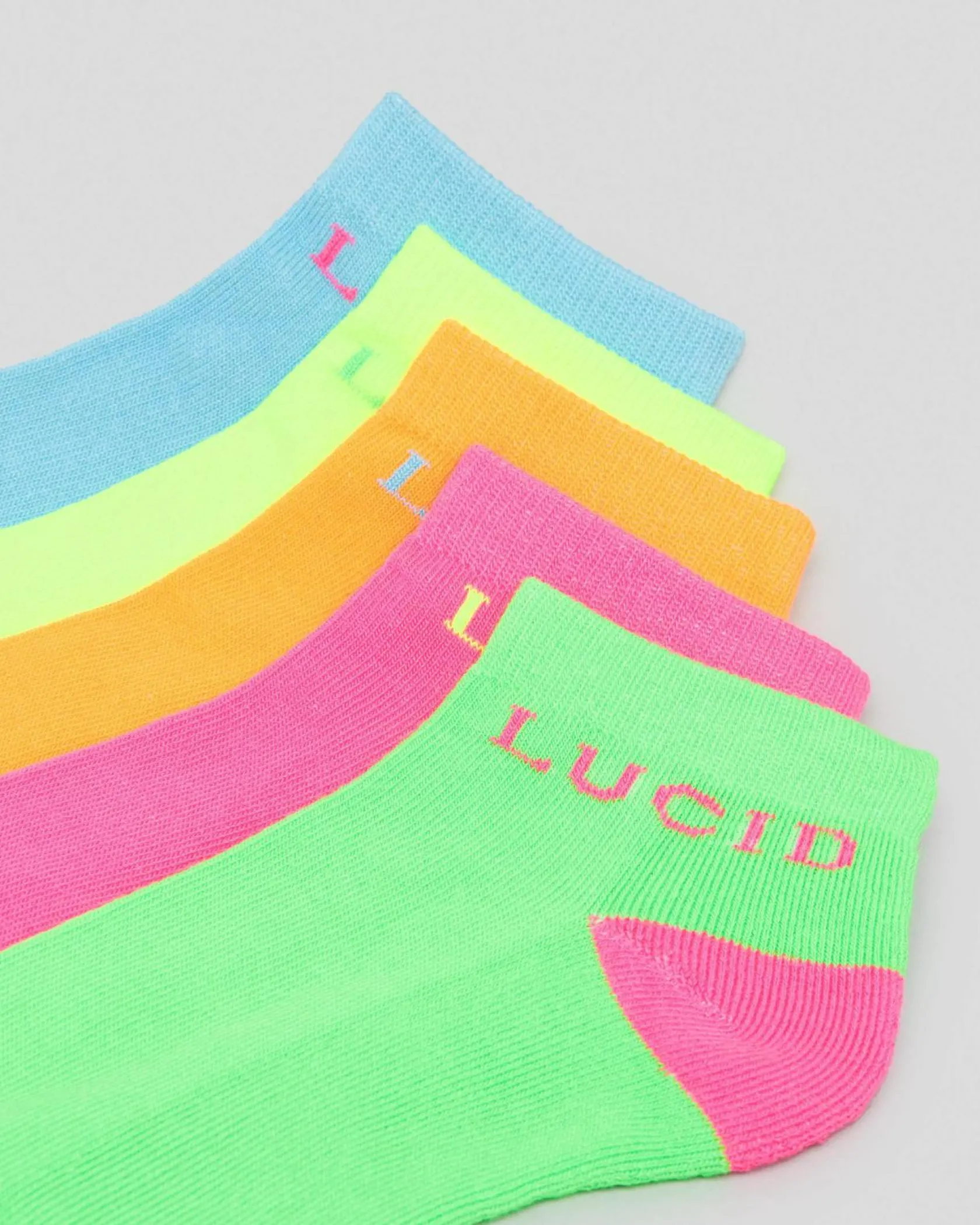 Lucid Fluro Ankle Socks 5 Pack Multi Sale