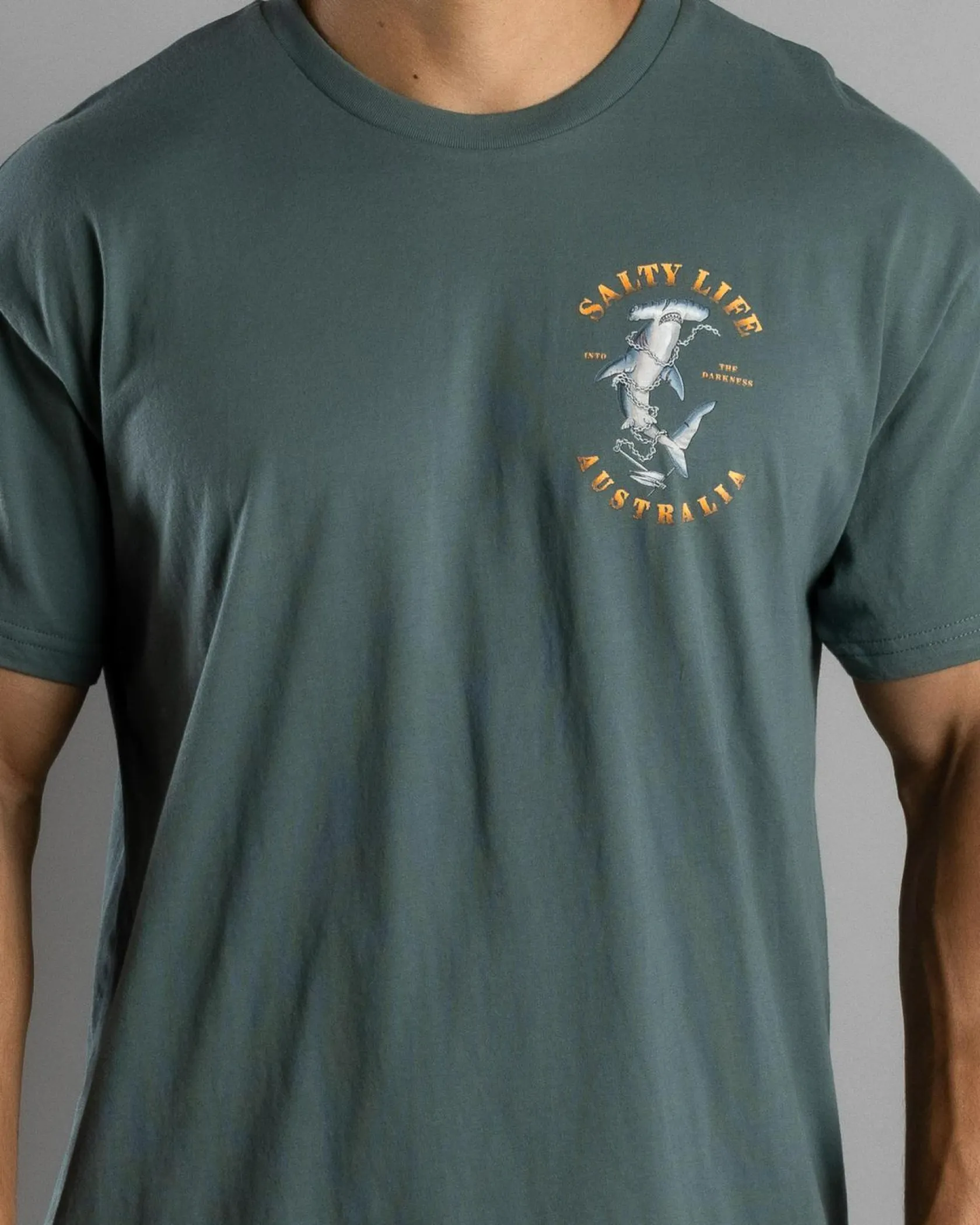 Salty Life Force T-Shirt Green New