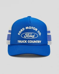 Brixton Ford Built Tough Trucker Cap Ford Blue/wimbledon White Discount