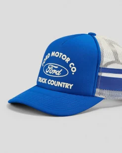 Brixton Ford Built Tough Trucker Cap Ford Blue/wimbledon White Discount