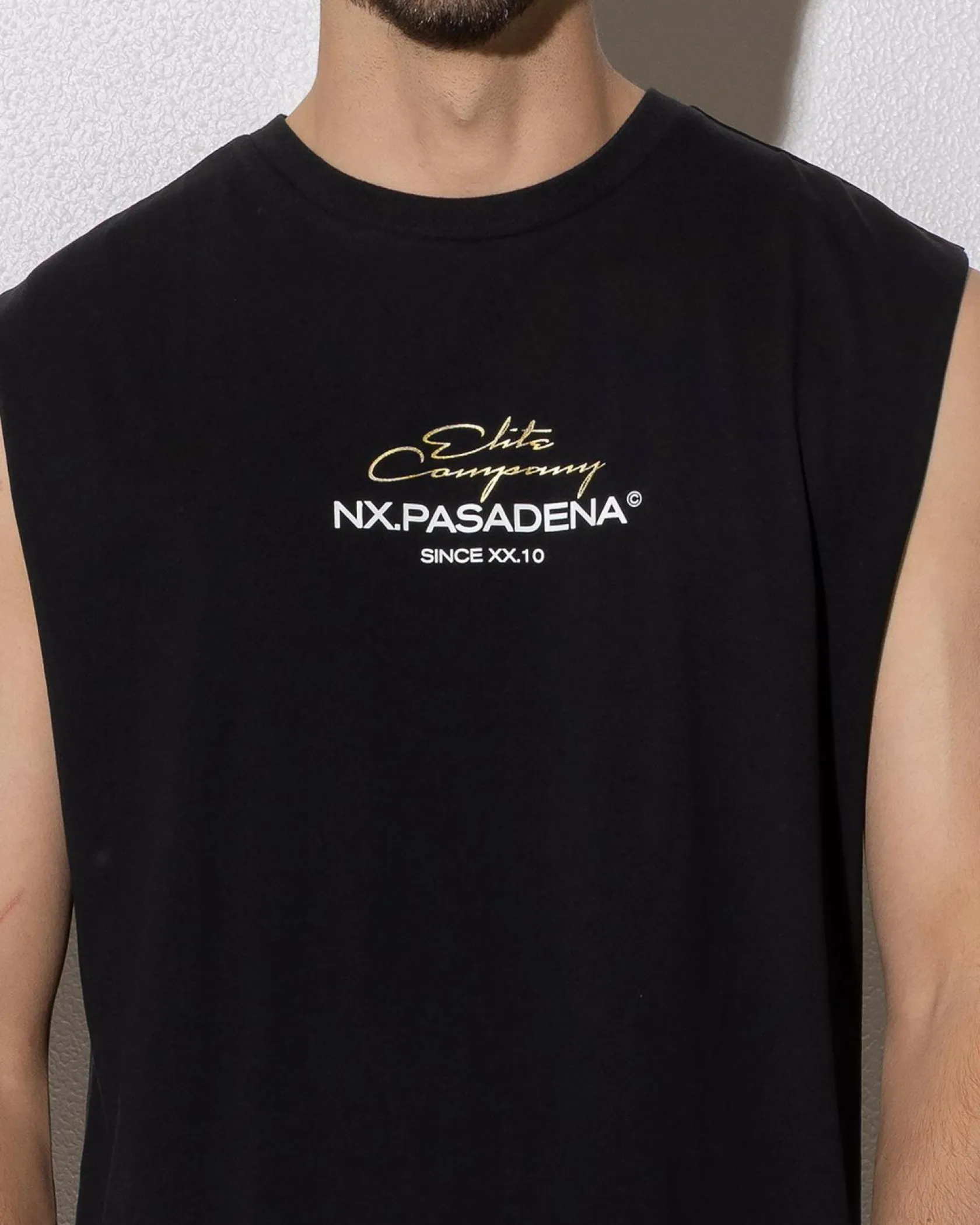 Nena & Pasadena Foreign Scoop Muscle Tank Jet Black