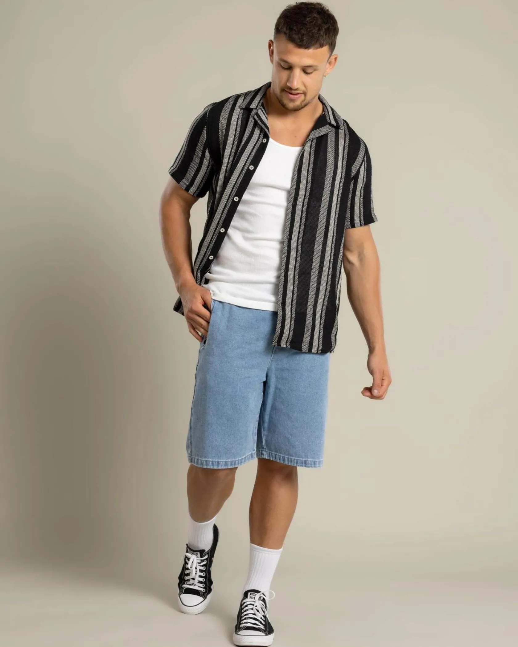 Lucid Format Denim Walk Shorts Light Blue