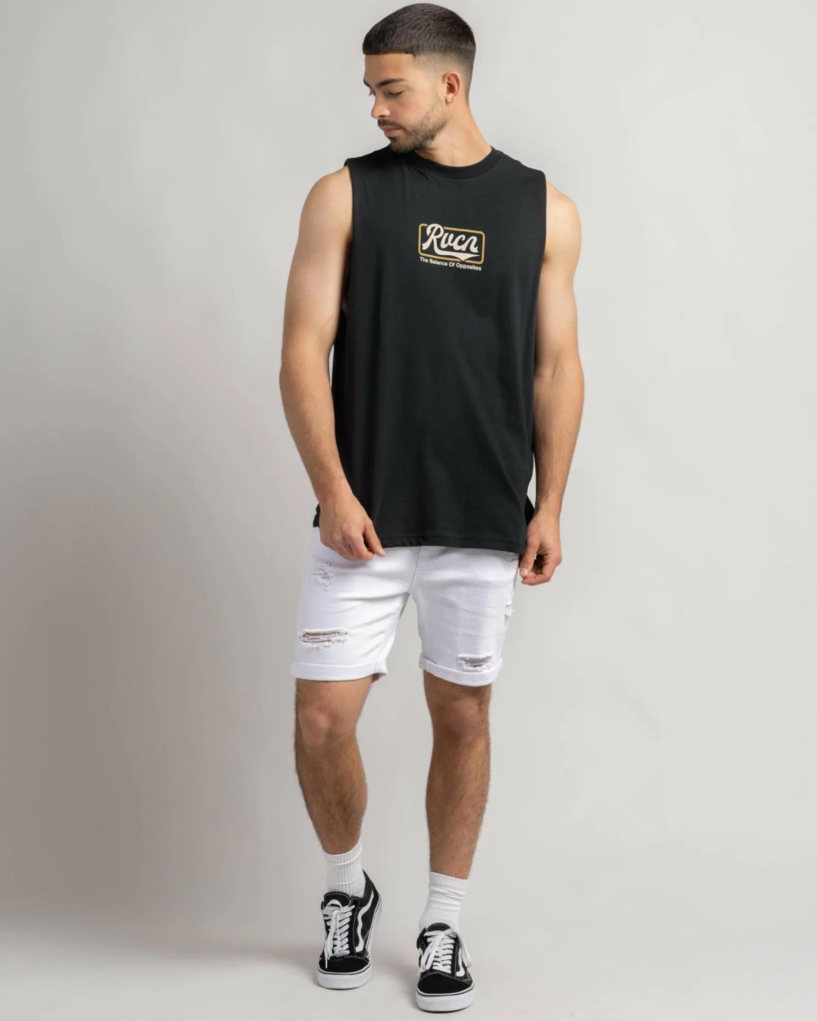 RVCA Frame Up Muscle T-Shirt Black Online