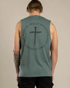 Lucid Fray Muscle Tank Green New