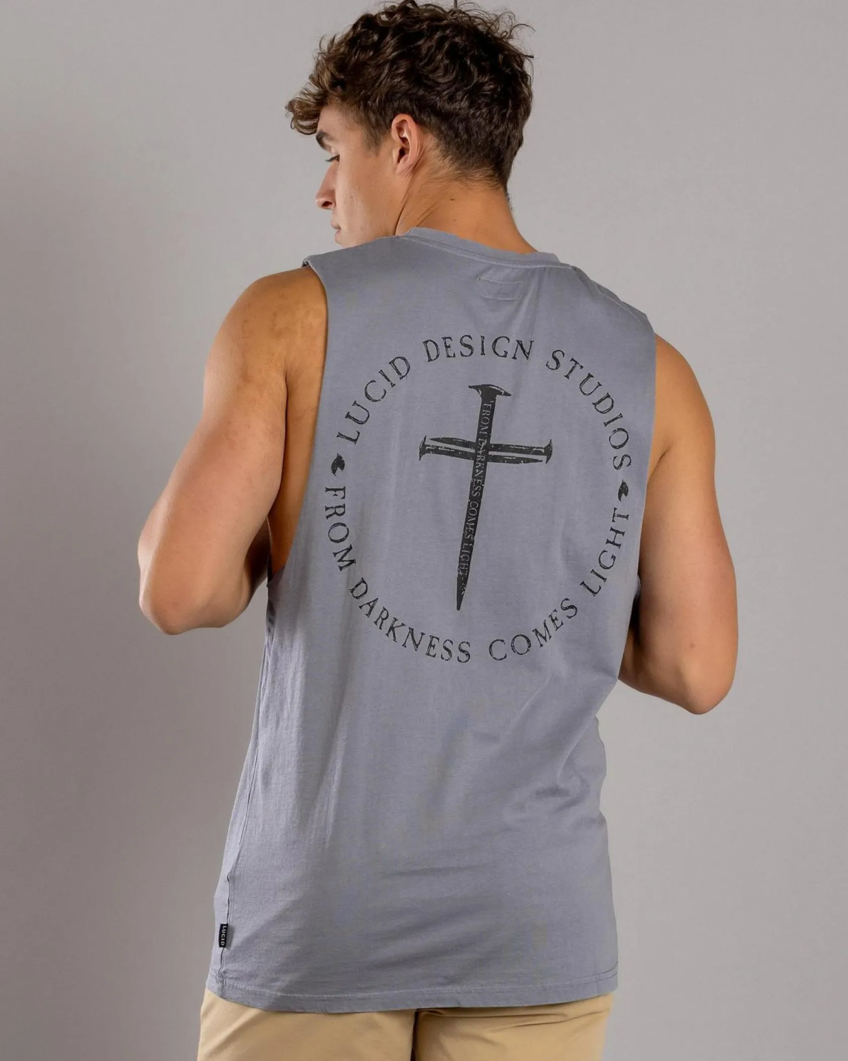 Lucid Fray Muscle Tank Lt Grey Acid Online