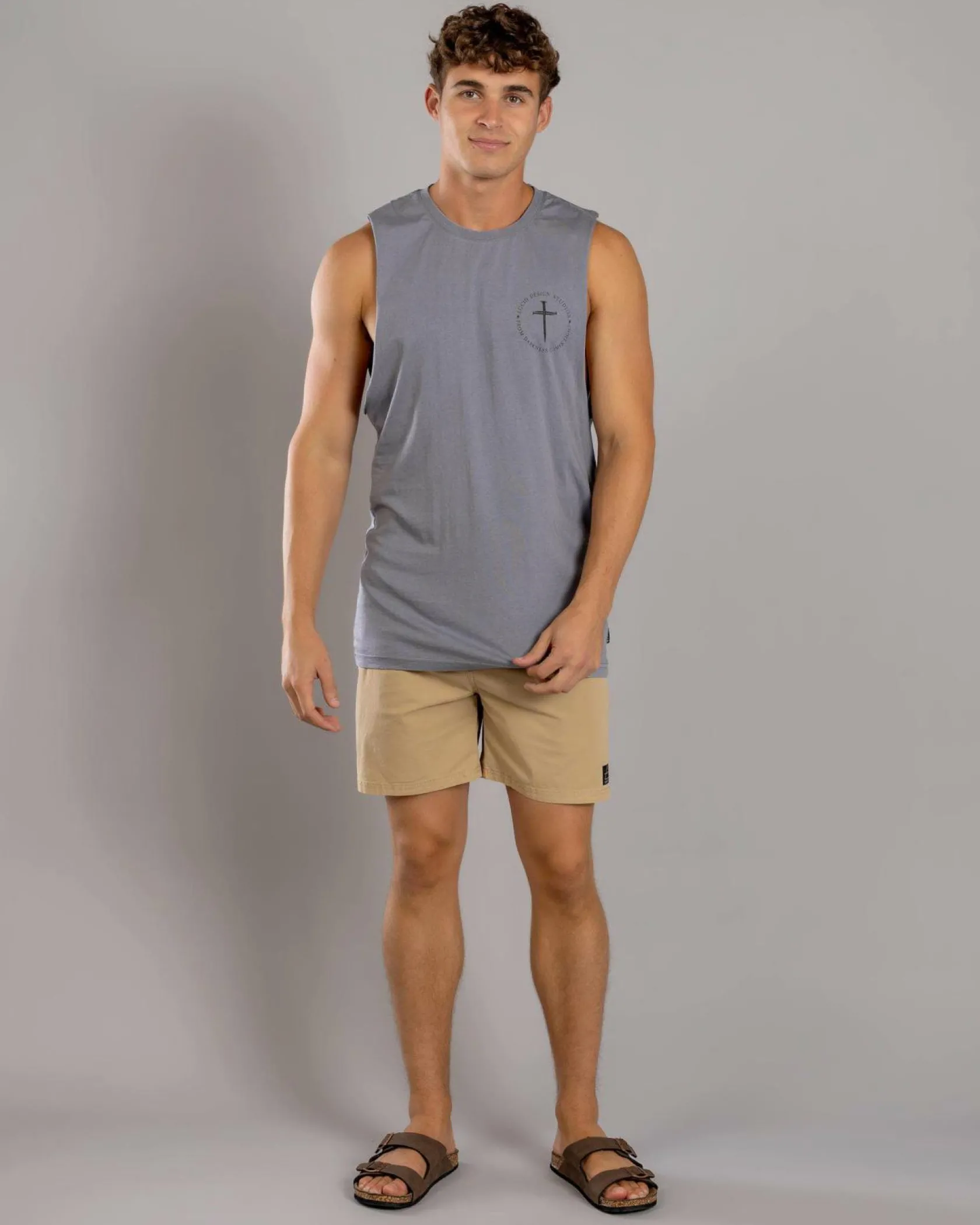 Lucid Fray Muscle Tank Lt Grey Acid Online