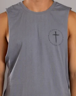 Lucid Fray Muscle Tank Lt Grey Acid Online