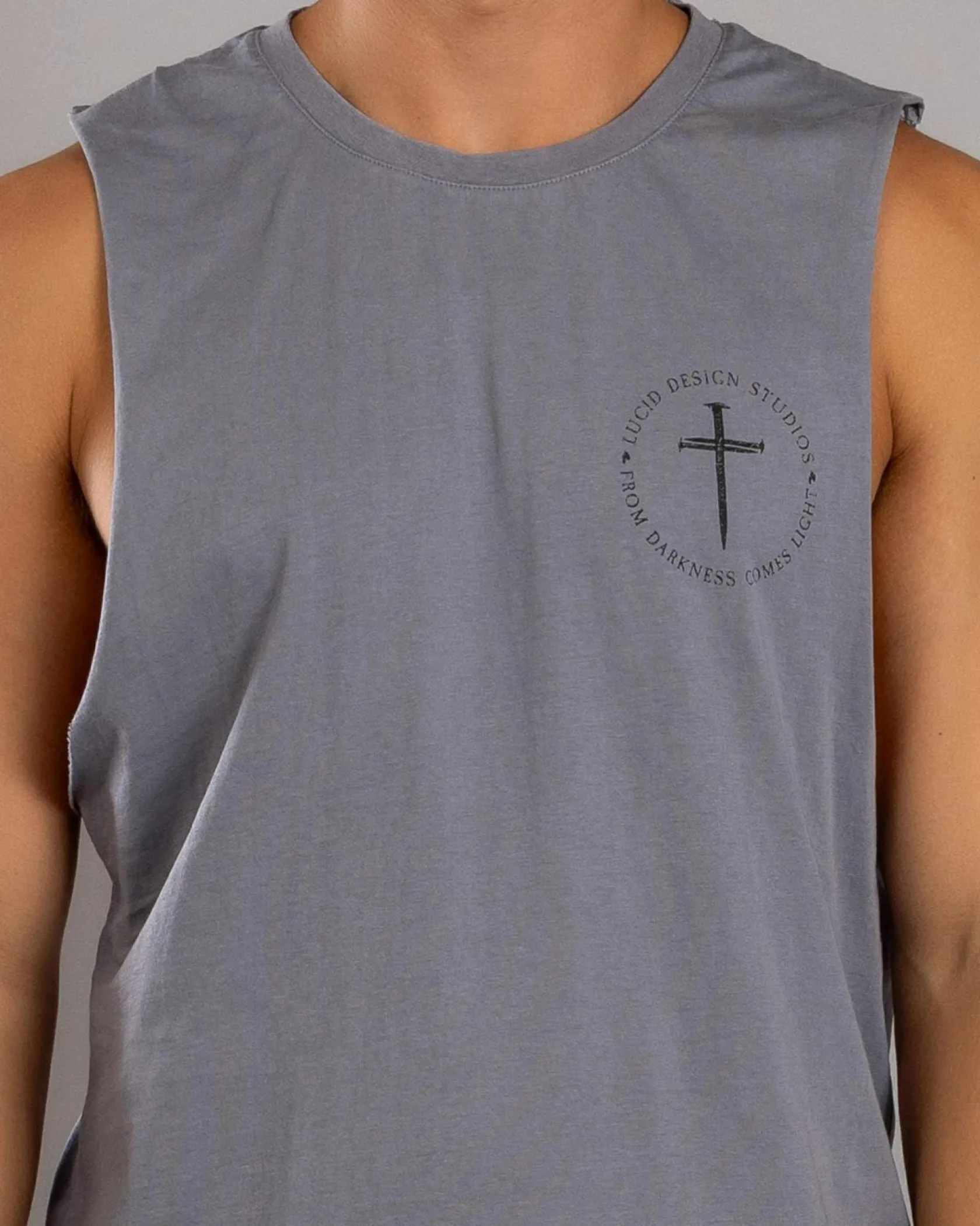Lucid Fray Muscle Tank Lt Grey Acid Online