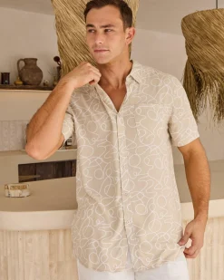 Lucid Freehand Short Sleeve Shirt Tan Clearance