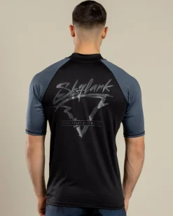 Skylark Frequency Short Sleeve Rash Vest Black/ Charcoal Sale