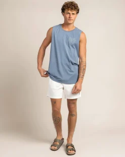 Skylark Friction Muscle Tank Slate Blue Clearance