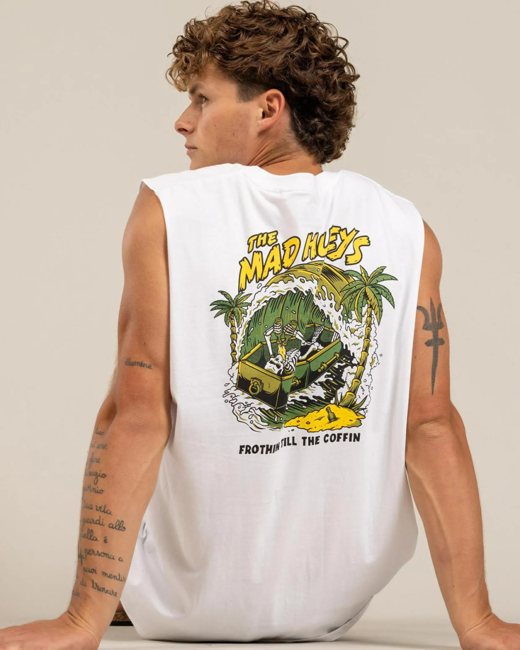 The Mad Hueys Frothin Coffin Muscle Tank White Hot