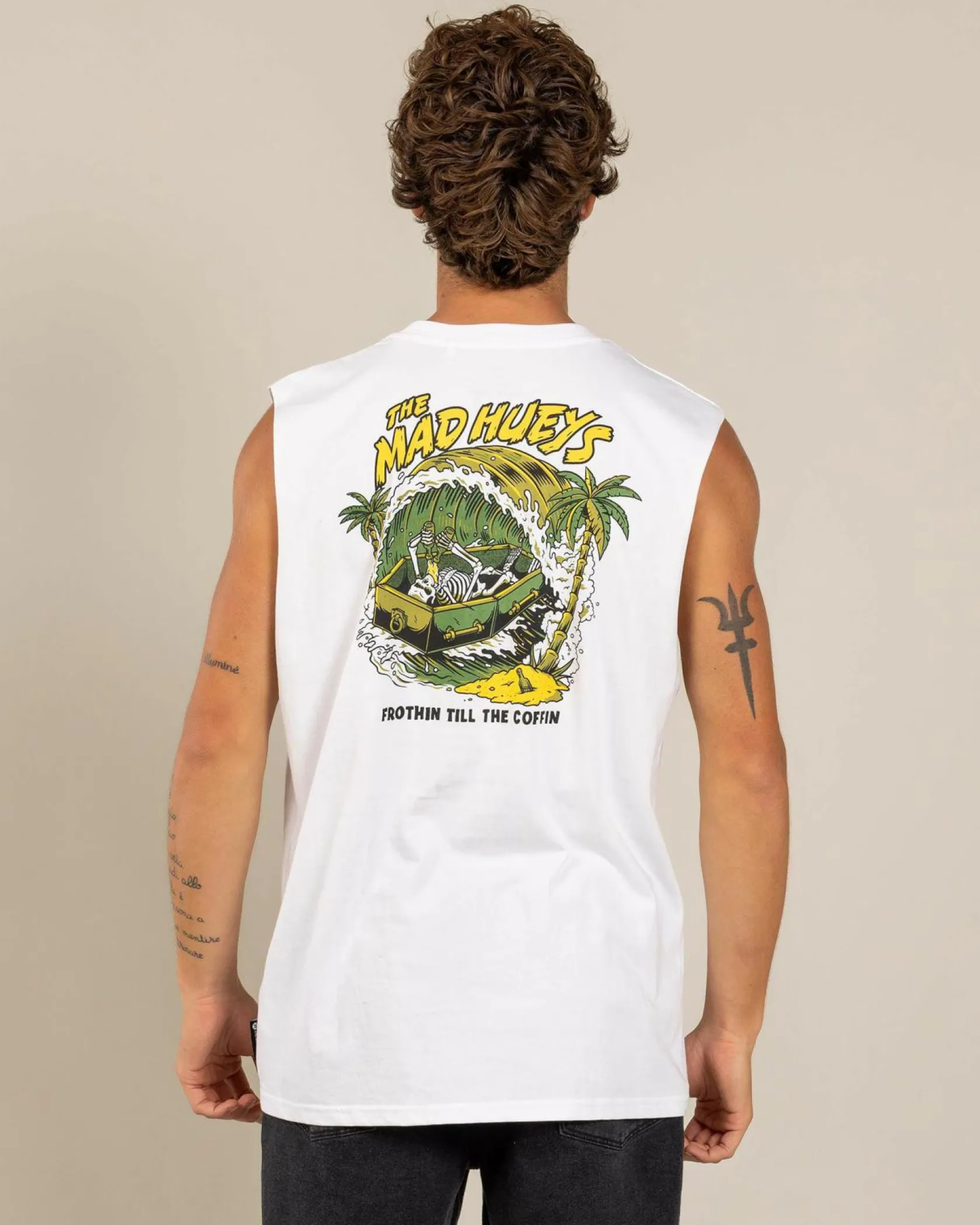 The Mad Hueys Frothin Coffin Muscle Tank White Hot