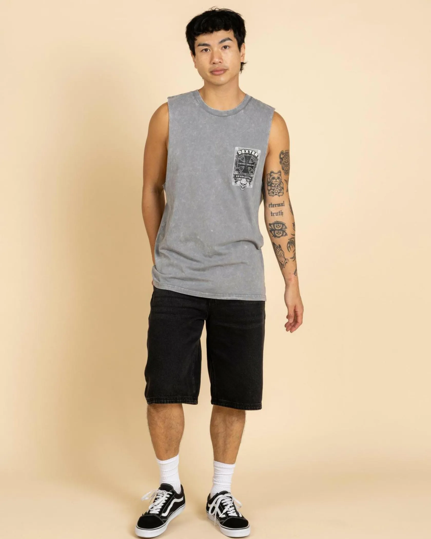 Dexter Gearhead Muscle Tank Lt Grey Acid Online