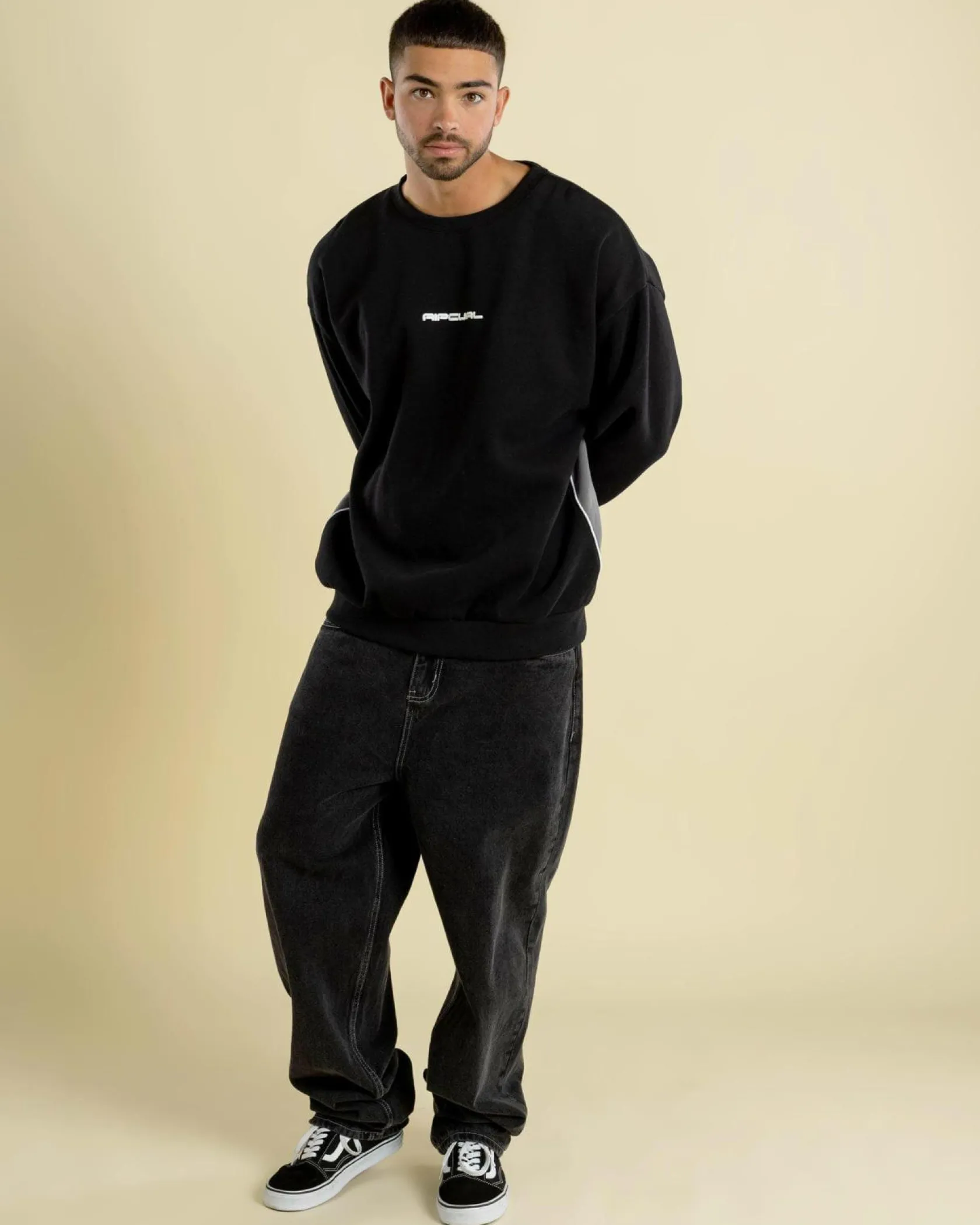 Rip Curl Giant Prawn Crew Sweatshirt Black Hot