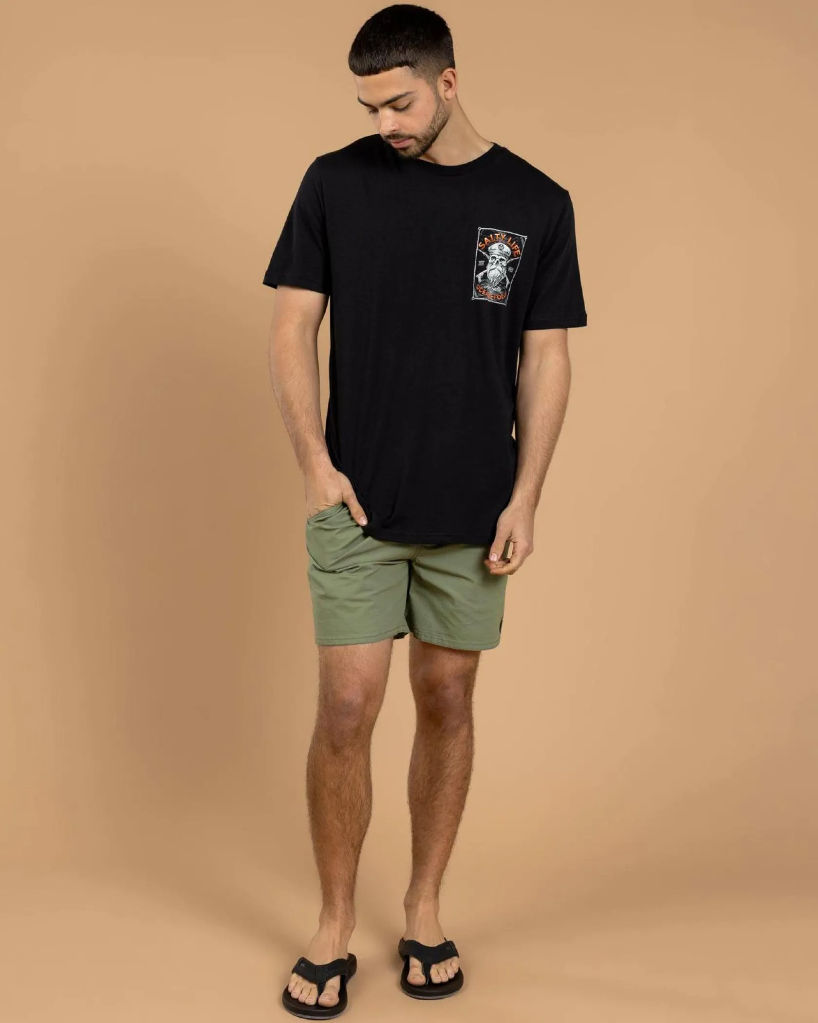 Salty Life Glint Elastic Waist Shorts Sage Best