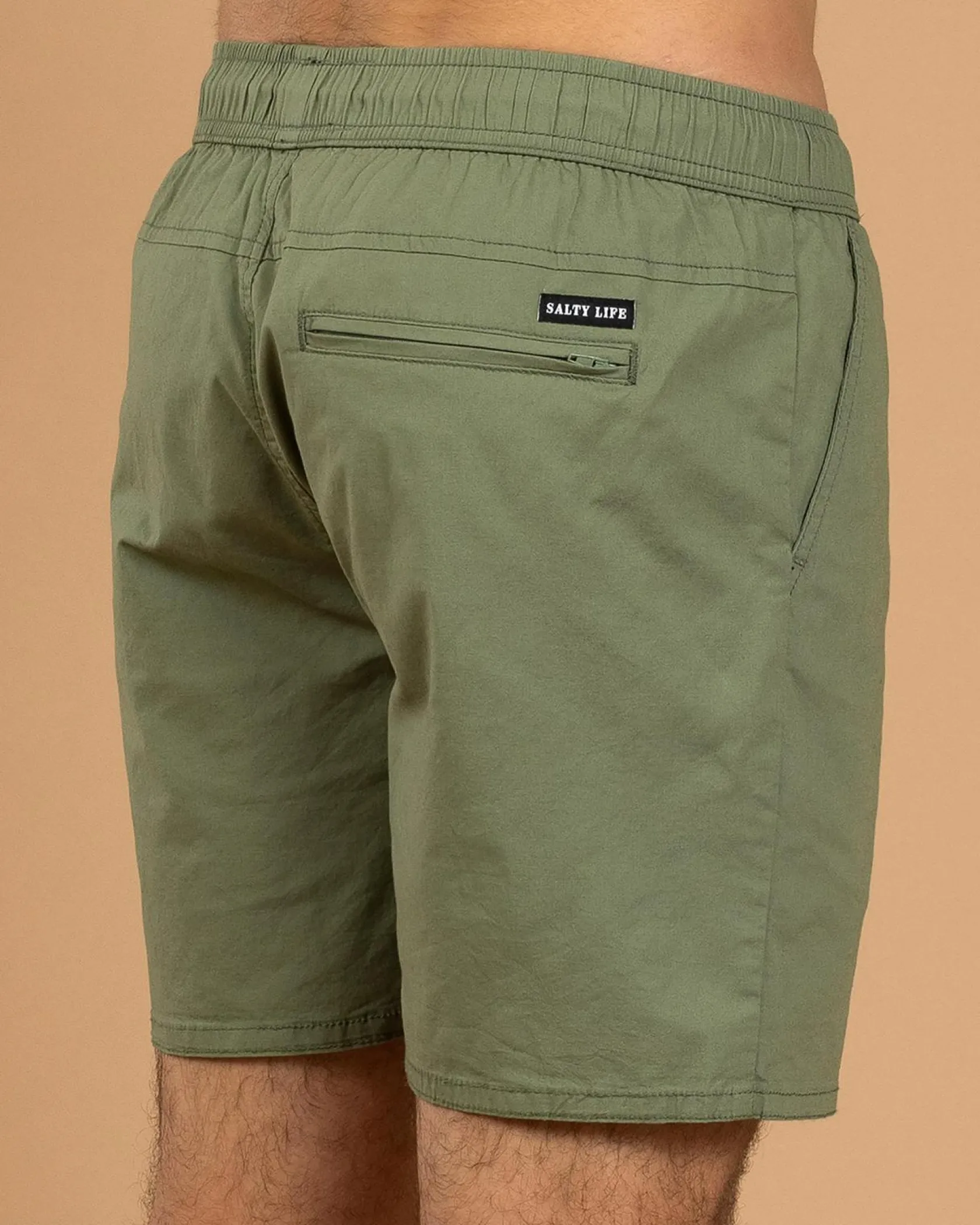 Salty Life Glint Elastic Waist Shorts Sage Best