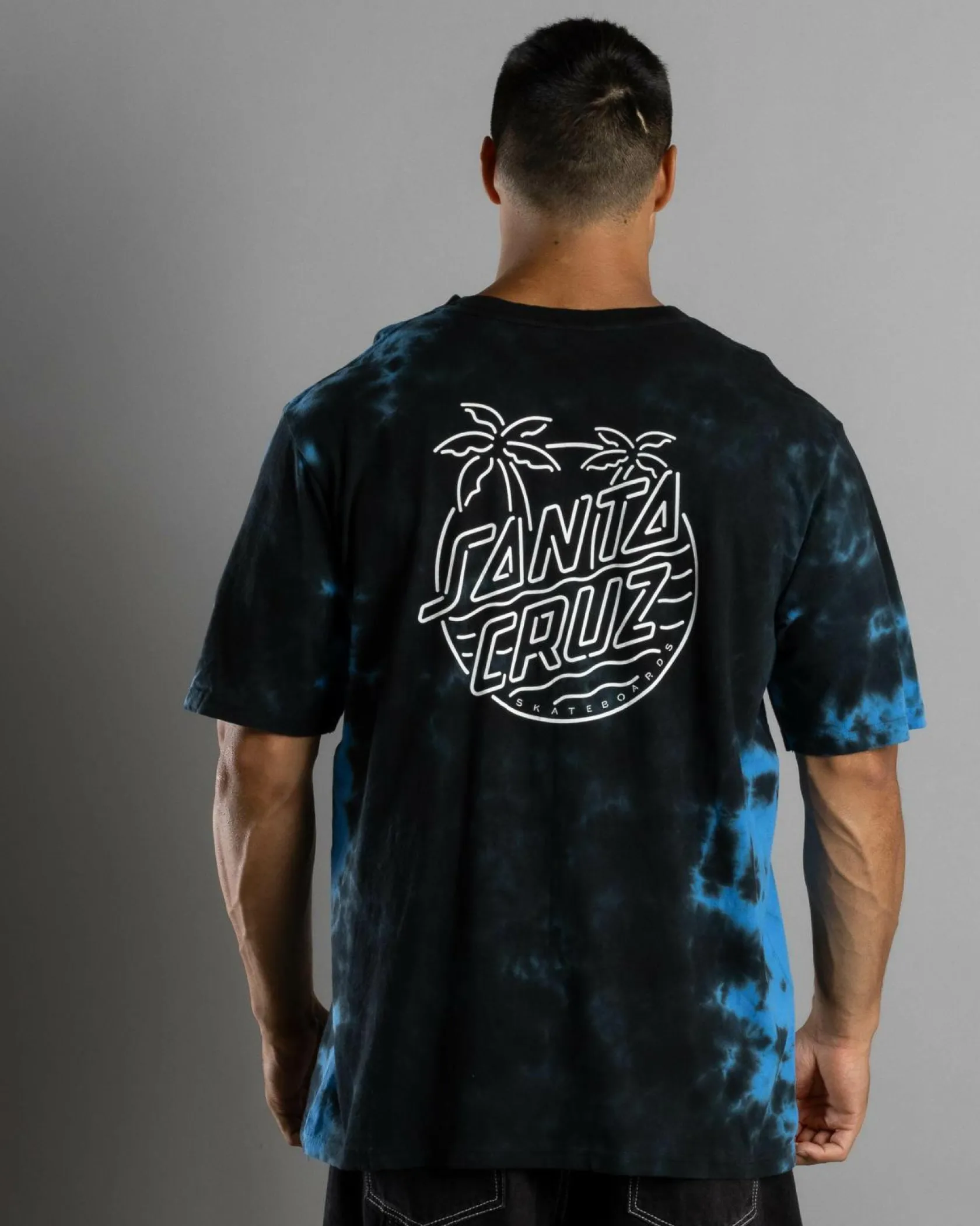 Santa Cruz Glow Dot Mono T-Shirt Black Tie Dye Outlet