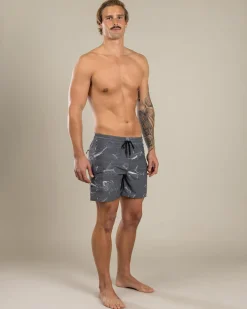 Salty Life Surge Elastic Waist Board Shorts Grey