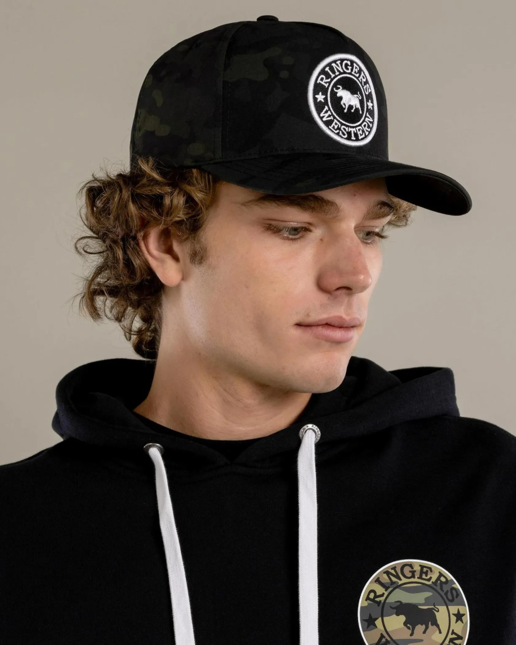 Ringers Western Grover Baseball Cap Black/camo Hot