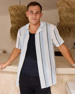 Lucid Harbour Short Sleeve Shirt White / Blue Best