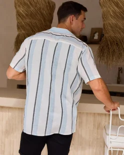 Lucid Harbour Short Sleeve Shirt White / Blue Best