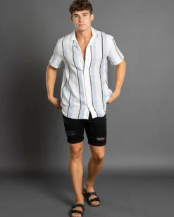 Lucid Harbour Short Sleeve Shirt White / Blue Best