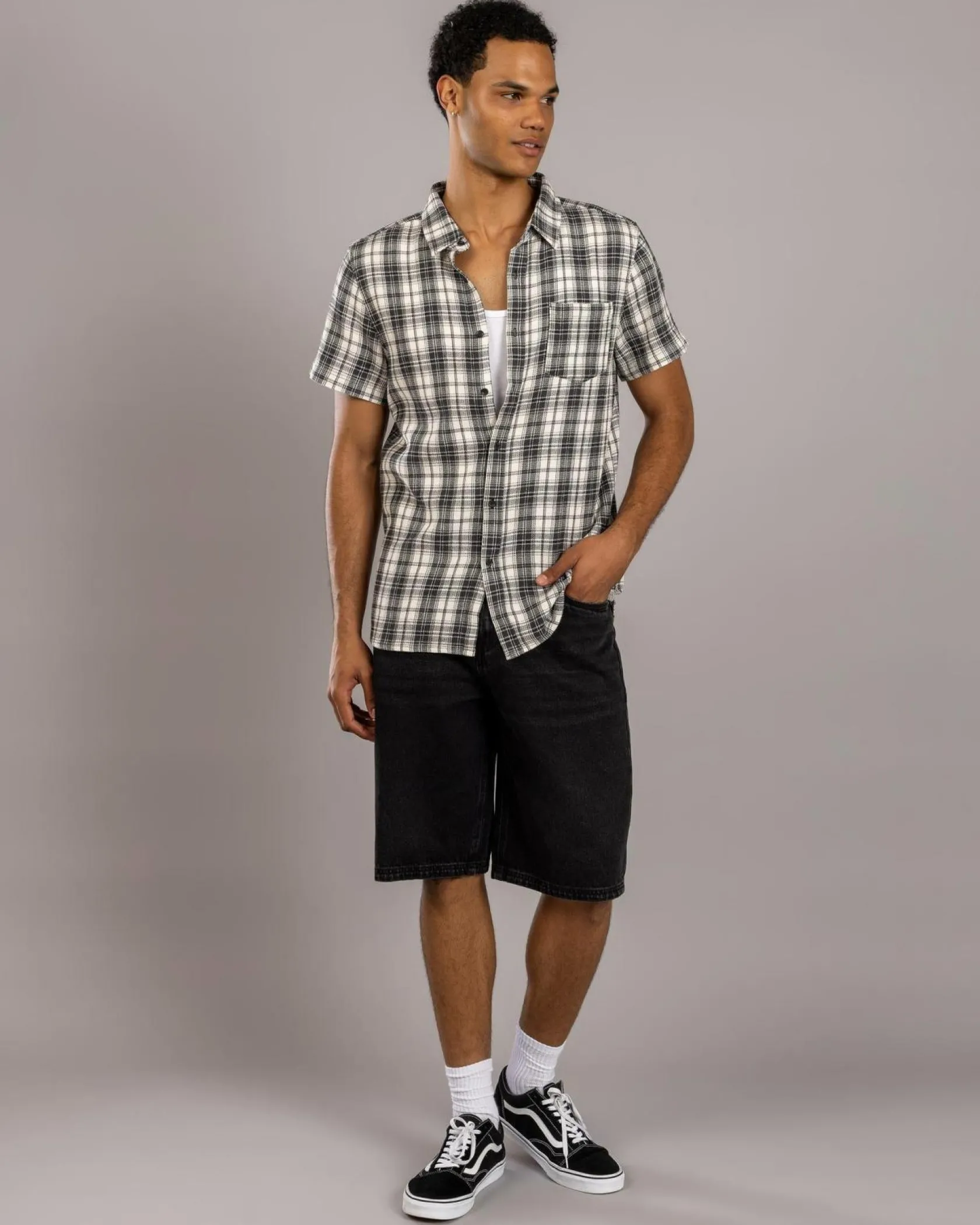 Dexter Haunt Short Sleeve Shirt Black/grey Check Best