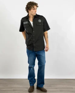 Ringers Western Hawkeye Short Sleeve Shirt Charcoal/white Clearance
