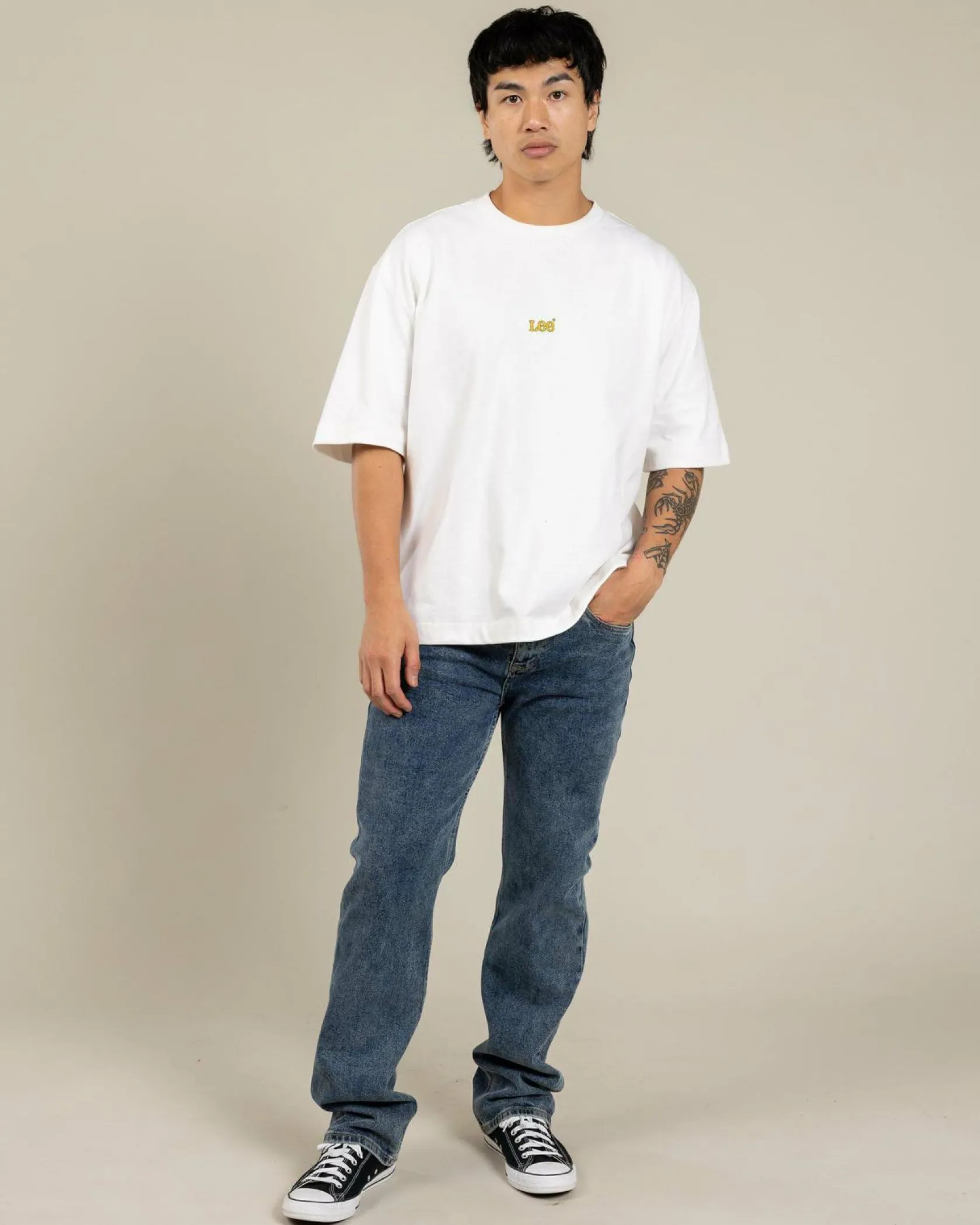 Lee Heavy Hit Boxcut T-Shirt White New