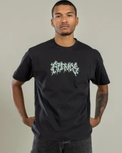 Afends Heavy Petal Recycled T-Shirt Stone Black Sale
