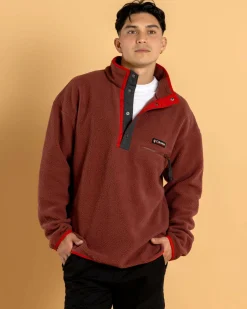 Columbia Helvetia Half Snap Fleece Sweatshirt Spice New
