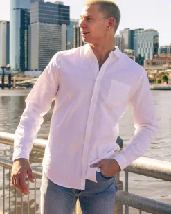 Skylark Hemp Long Sleeve Shirt White Sale