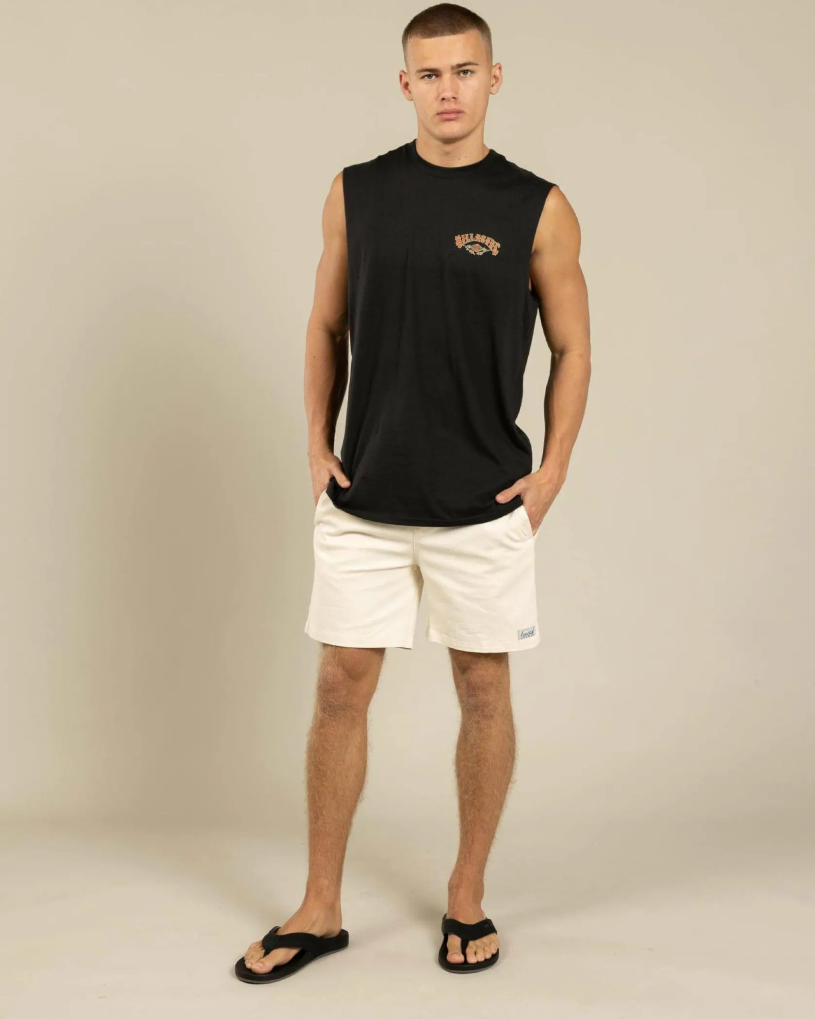 Billabong Heritage Arch Muscle Tank Washed Black Hot