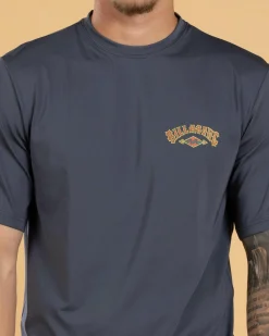 Billabong Heritage Arch Short Sleeve Rash Vest Midnight Blue Hot