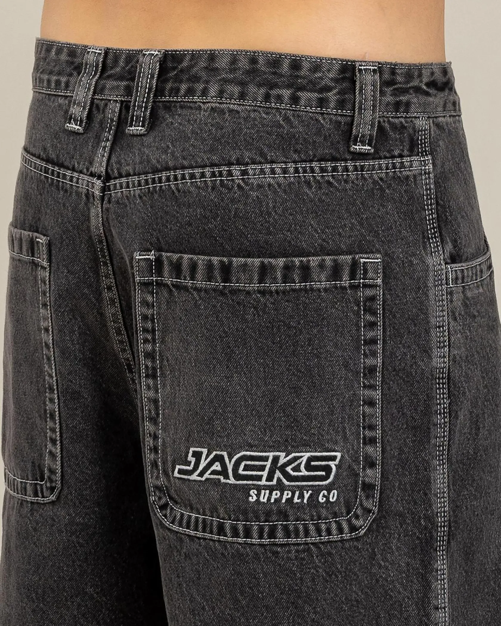 Jacks Heritage Denim Shorts Faded Black Sale