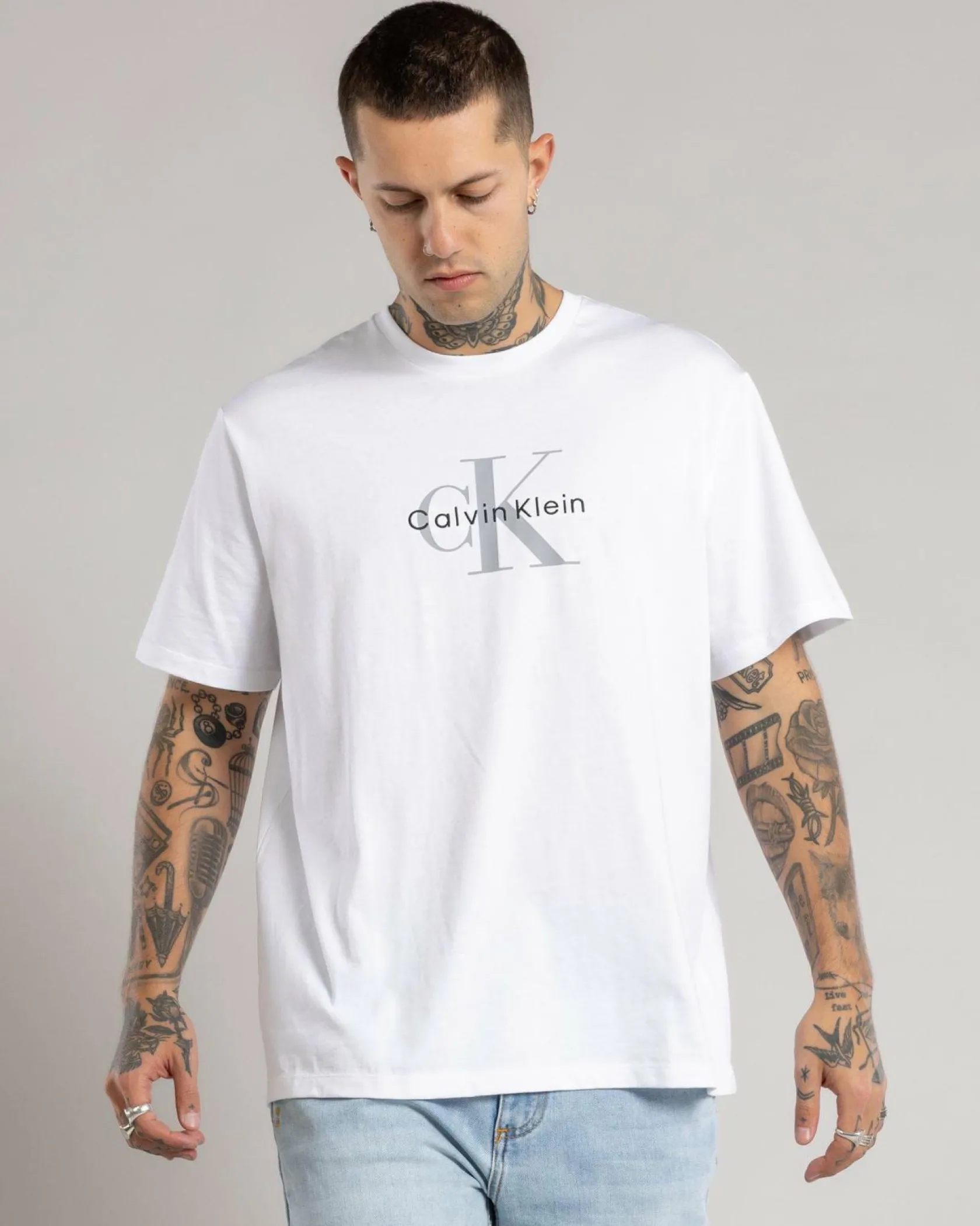 Calvin Klein Hero Monologo T-Shirt Brilliant White Clearance